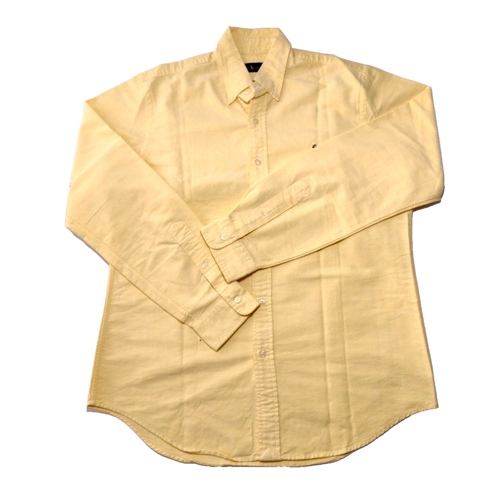 Vintage 90s Ralph Lauren Button Down Shirt Mens Yellow Long Sleeve M'